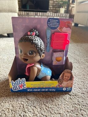 Baby Alive Lil Snacks Baby Doll - Brown with Blue Outfit